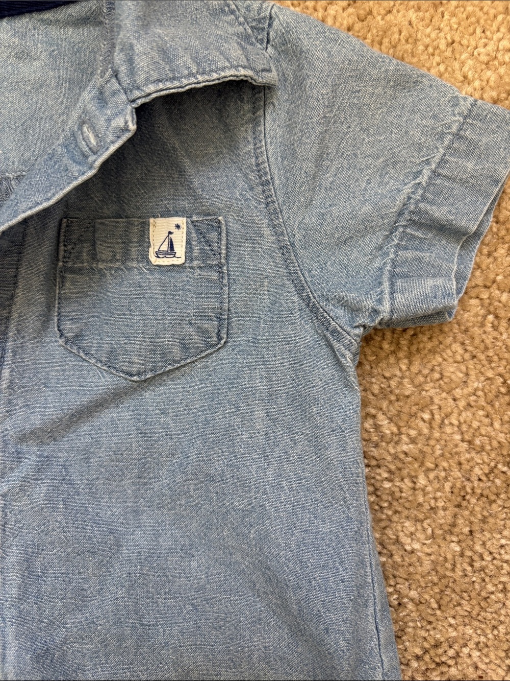 Carter's Light Blue Denim One-Piece